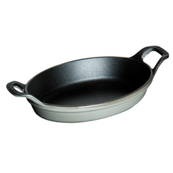 Staub Graphite Oval Roasting Dish, 1 qt. The versatility of the pan is amazing, you can even pan sear a steak on the stove top with it