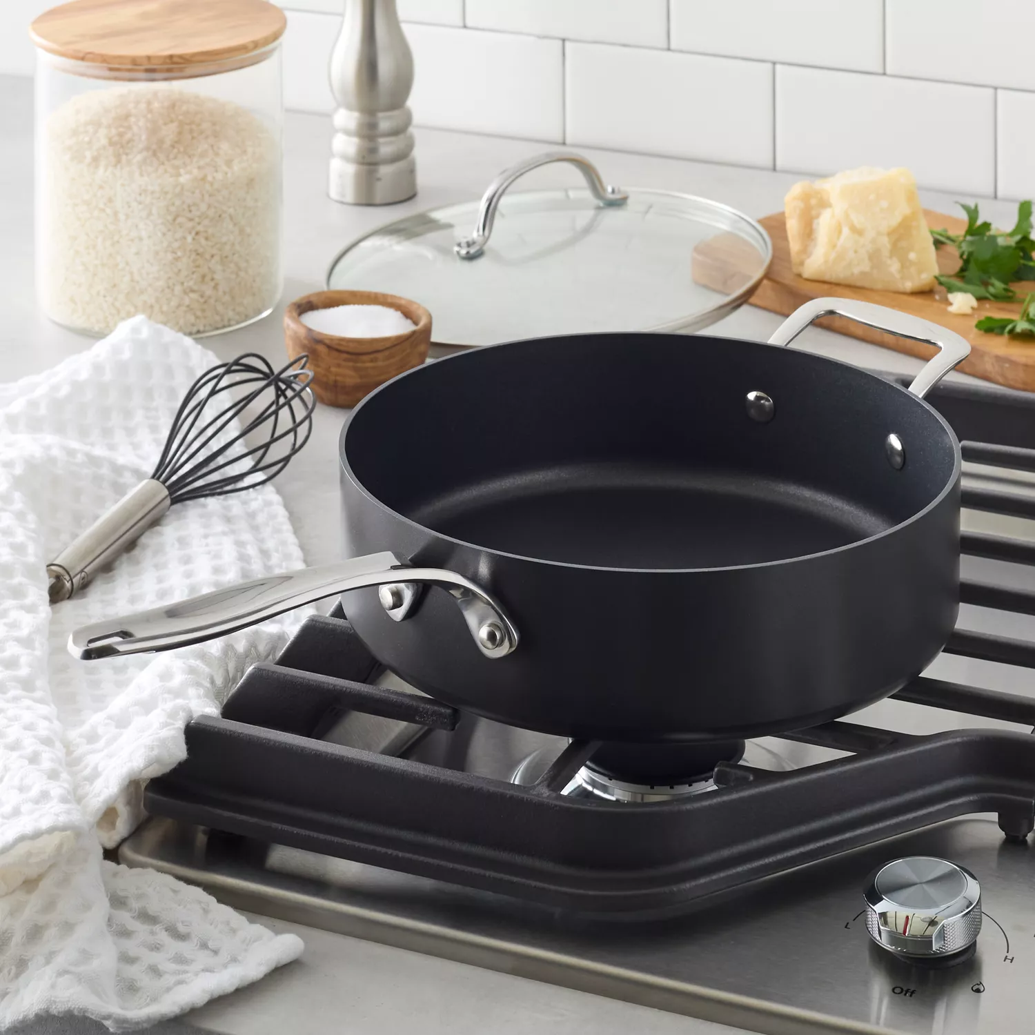 Cook N Home Professional Hard Anodized Nonstick Saute Pan With Lid