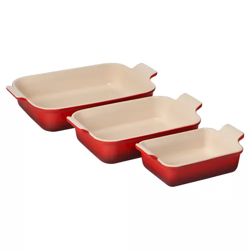 Le Creuset Heritage Stoneware 3-Piece Rectangular Baker Set
