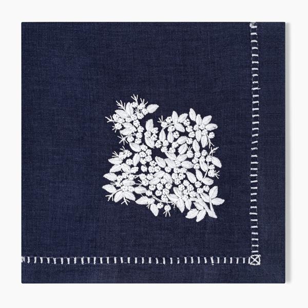 Henry Handwork Jardin Embroidered Linen Napkins, Set of 4
