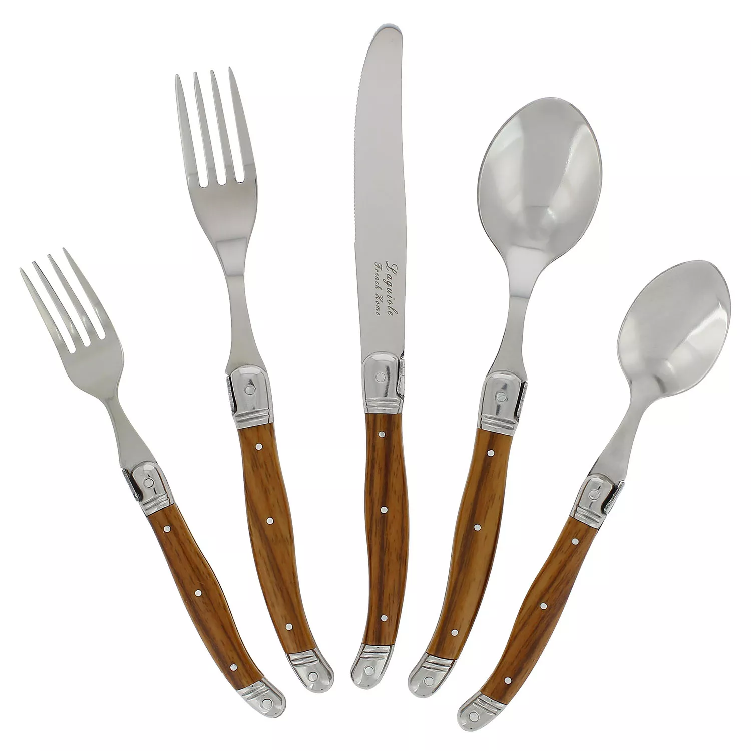 French Home Laguiole Stainless Steel Flatware, 20-Piece Set