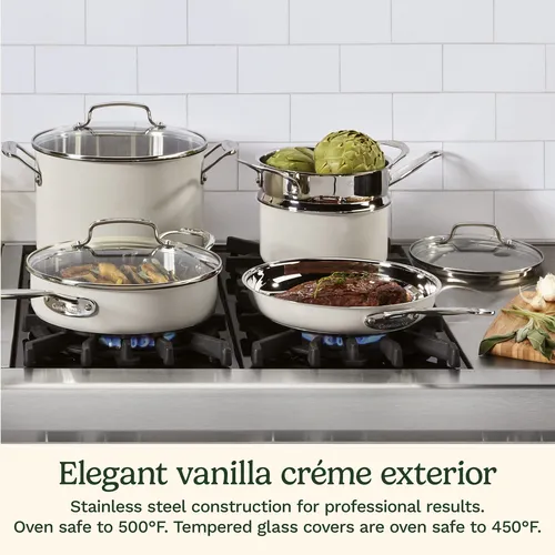 Cuisinart Chef's Classic Color Stainless Steel 11-Piece Cookware Set