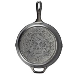 Lodge Day of the Dead Cast Iron Skillet, 10.25" Great size frying pan, not to big not to little