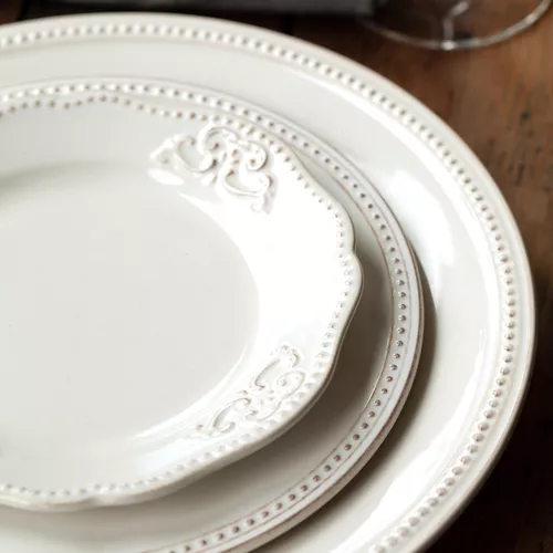 Sur La Table Pearl Stoneware Dessert Plates, Set of 4