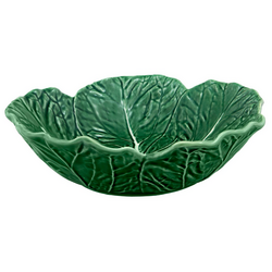 Bordallo Pinheiro Cabbage Serving Bowl Mixes well with Juliska bamboo pattern