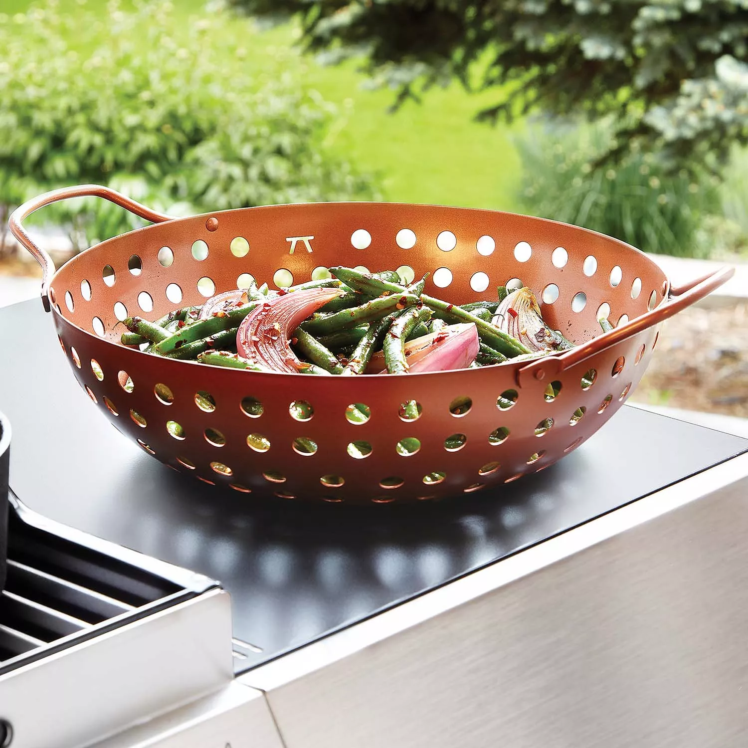 Sur La Table Stainless Steel 2-in-1 Mesh Pan with Removable Handle