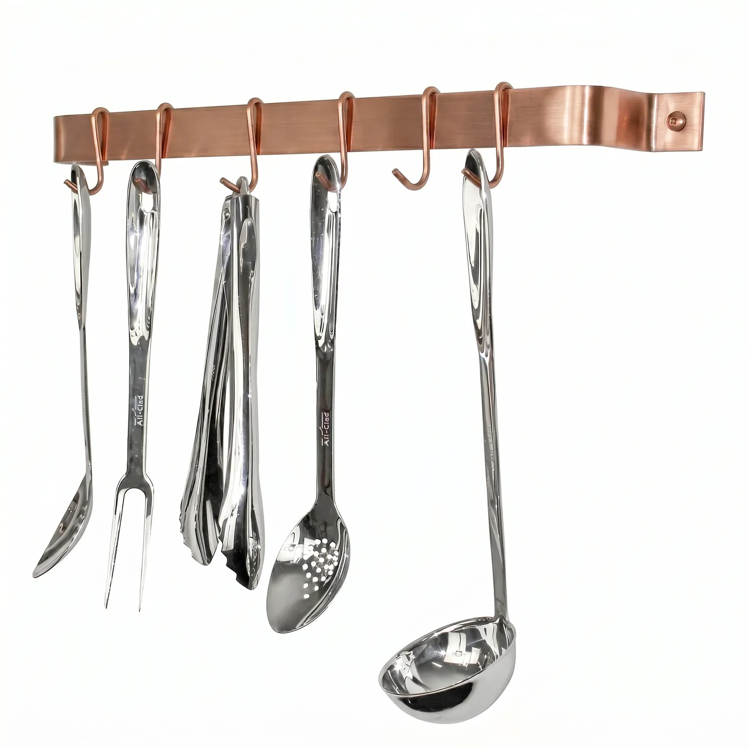 Enclume Easy Mount Brushed Copper Utensil Bar Wall Racks