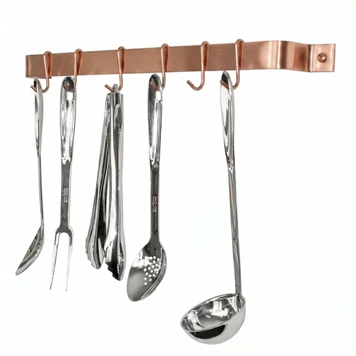 Enclume Easy Mount Brushed Copper Utensil Bar Wall Racks