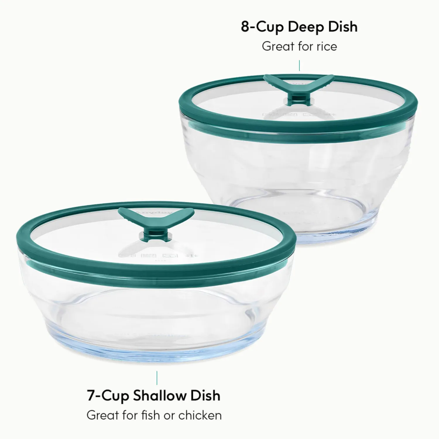 Anyday Microwave Large 4-Piece Glass Round Dish Set