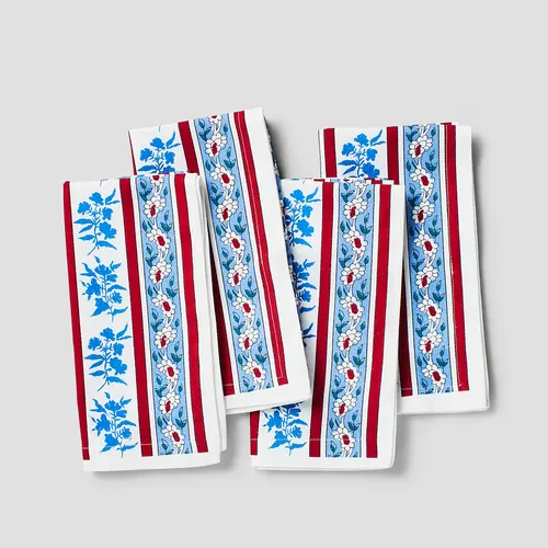 Sur La Table Seaside Floral Napkins, Set of 4