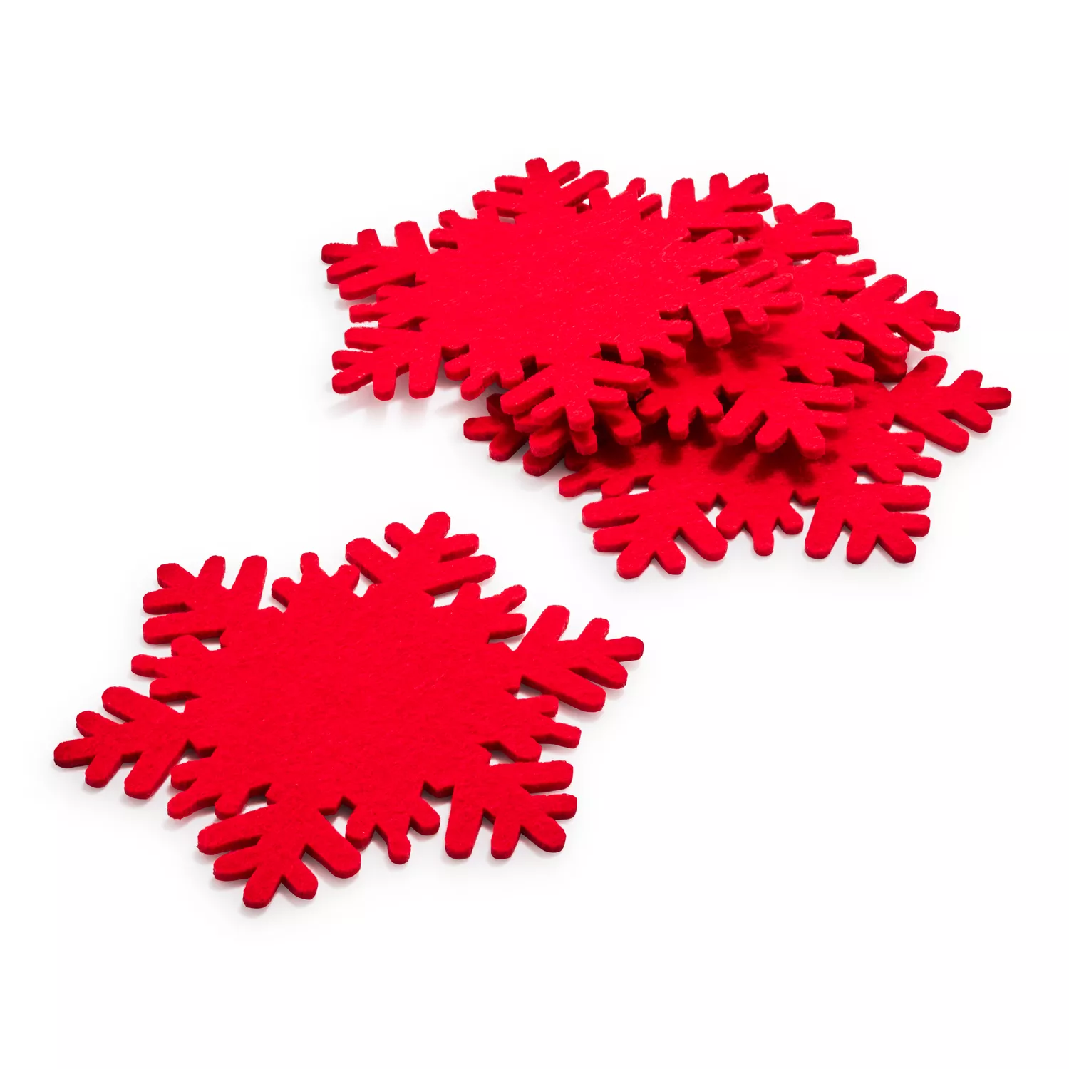 Sur La Table Red Snowflake Coasters, Set of 4