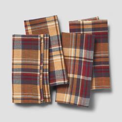 Sur La Table Thanksgiving Plaid Napkins, Set of 4