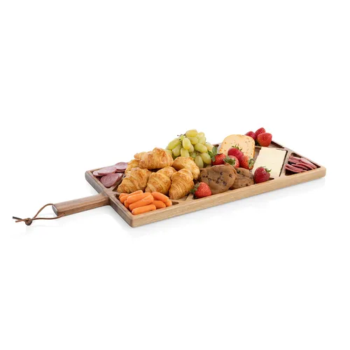 Picnic Time Acacia Wood Sectioned Charcuterie Serving Board