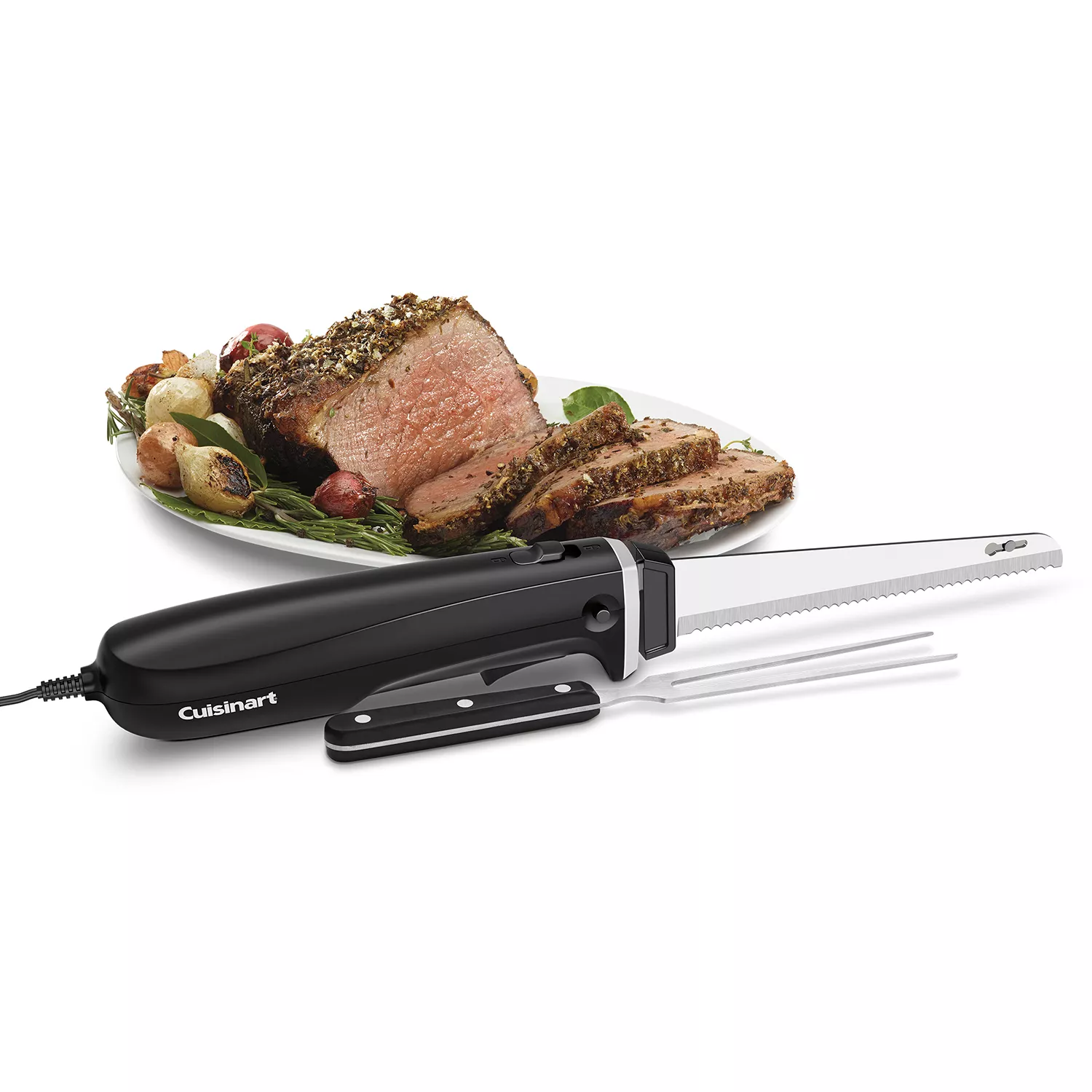 Cuisinart Electric Knife Set With Carving And Serving Fork CEK-30F for sale  online