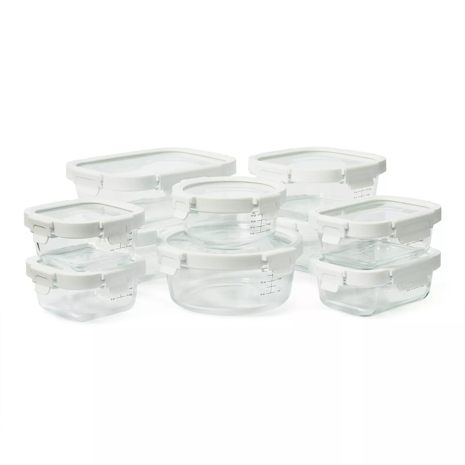 Classic Cuisine Set of 5 Divided Glass Food Storage Containers, Snapping  Lids, 24 Oz 