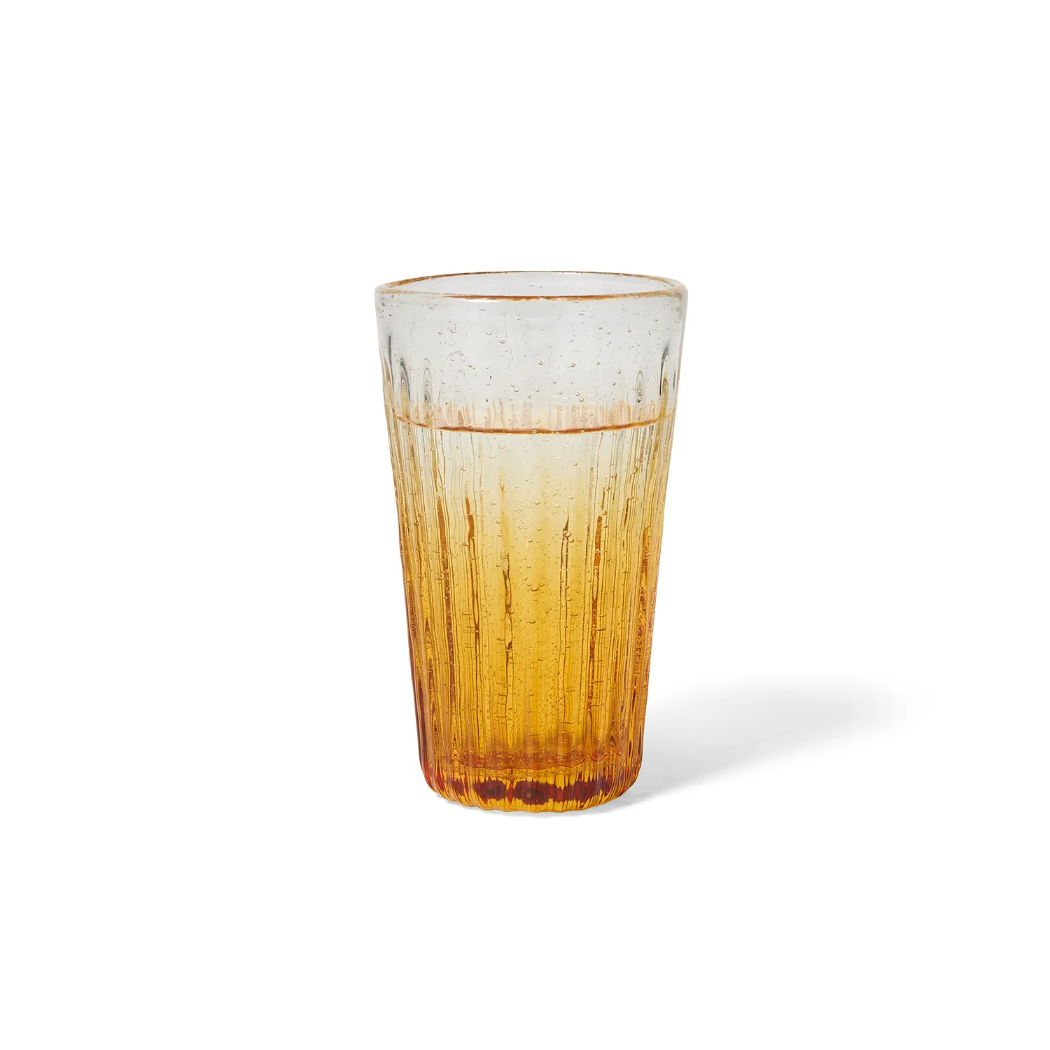 Sur La Table Amber Ribbed Highball Glass