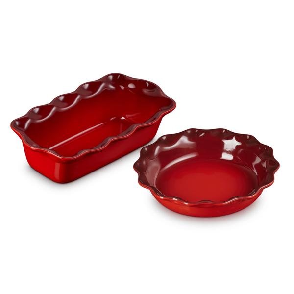 Le Creuset Heritage Fluted Pie Dish & Loaf Pan Set