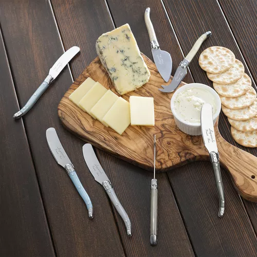 French Home Laguiole Mother of Pearl 7-Piece Cheese Knife Set