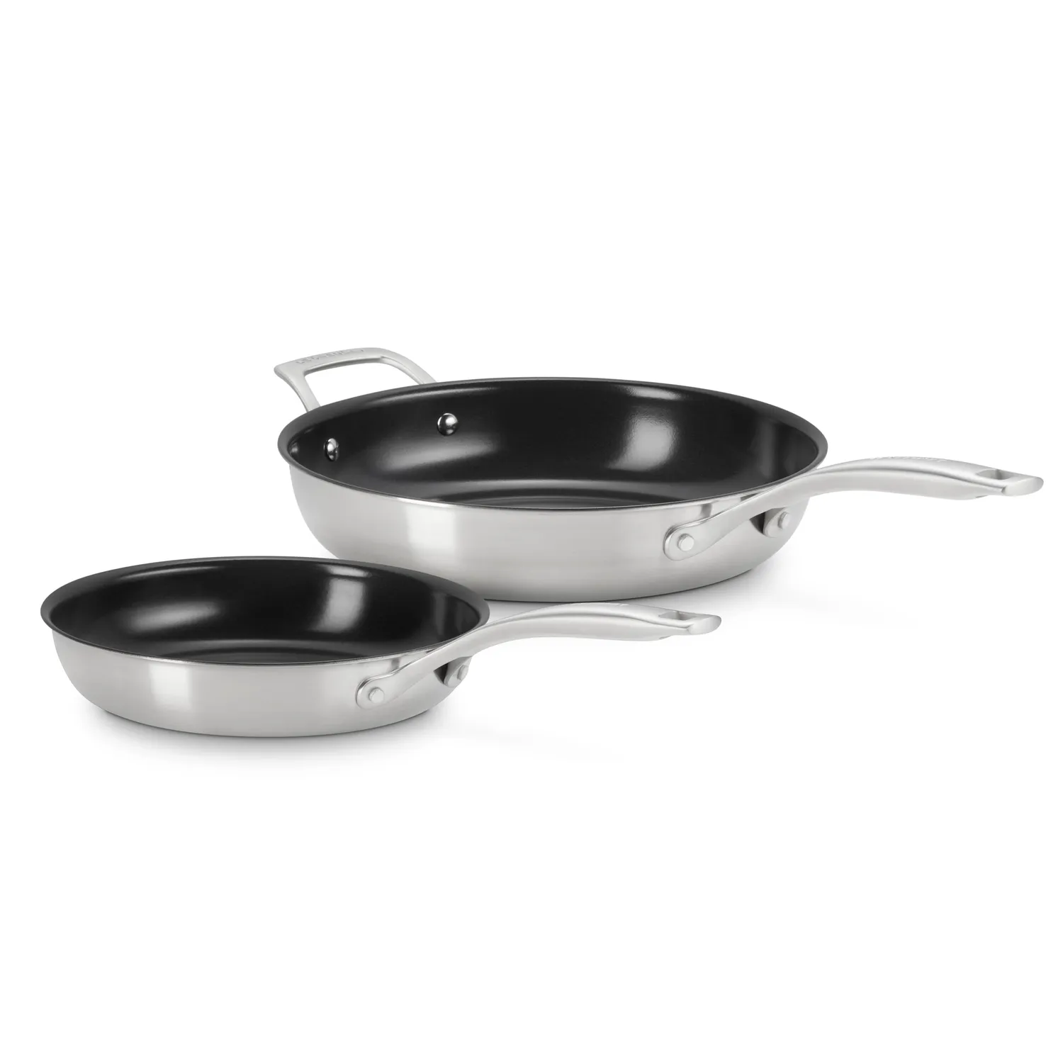 Le Creuset Essential Stainless Steel Ceramic Nonstick Skillet Set, 9.5" & 11"