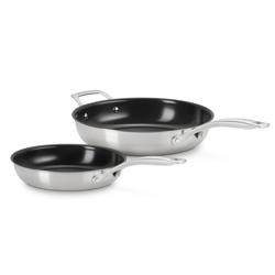 Le Creuset Essential Stainless Steel Ceramic Nonstick Skillet Set, 9.5" & 11"