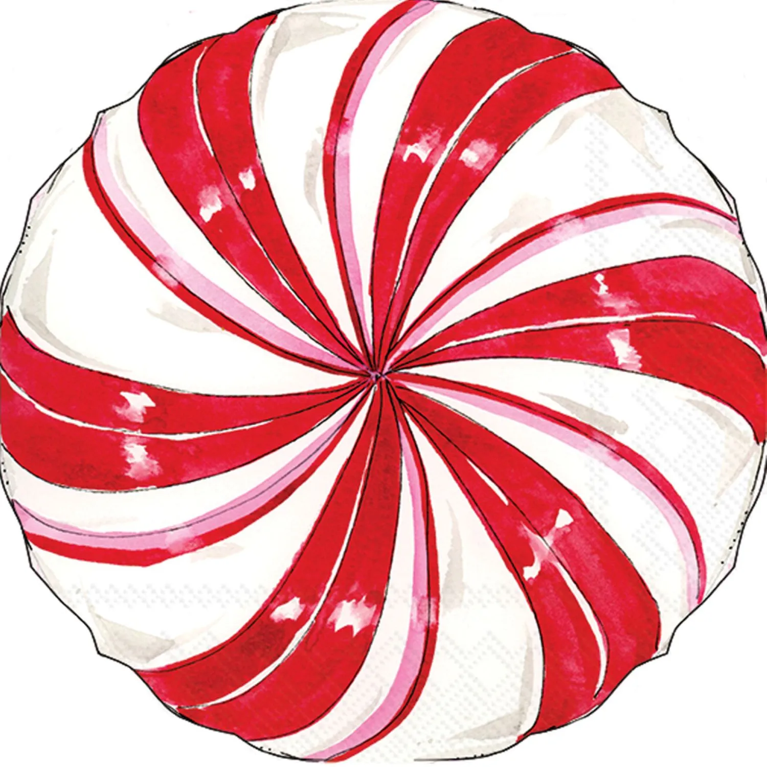 Boston International Peppermint Die-Cut Napkins, Set of 12