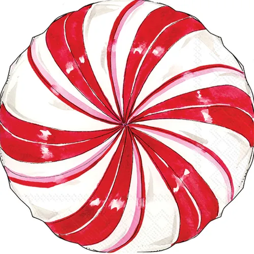 Boston International Peppermint Die-Cut Napkins, Set of 12