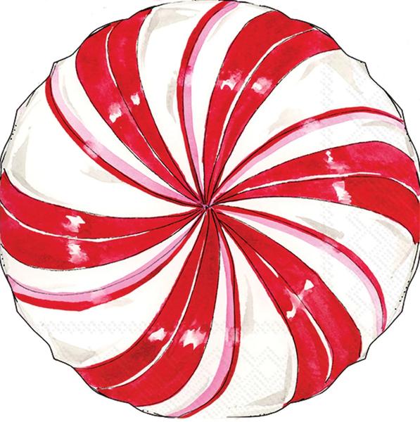 Boston International Peppermint Die-Cut Napkins, Set of 12