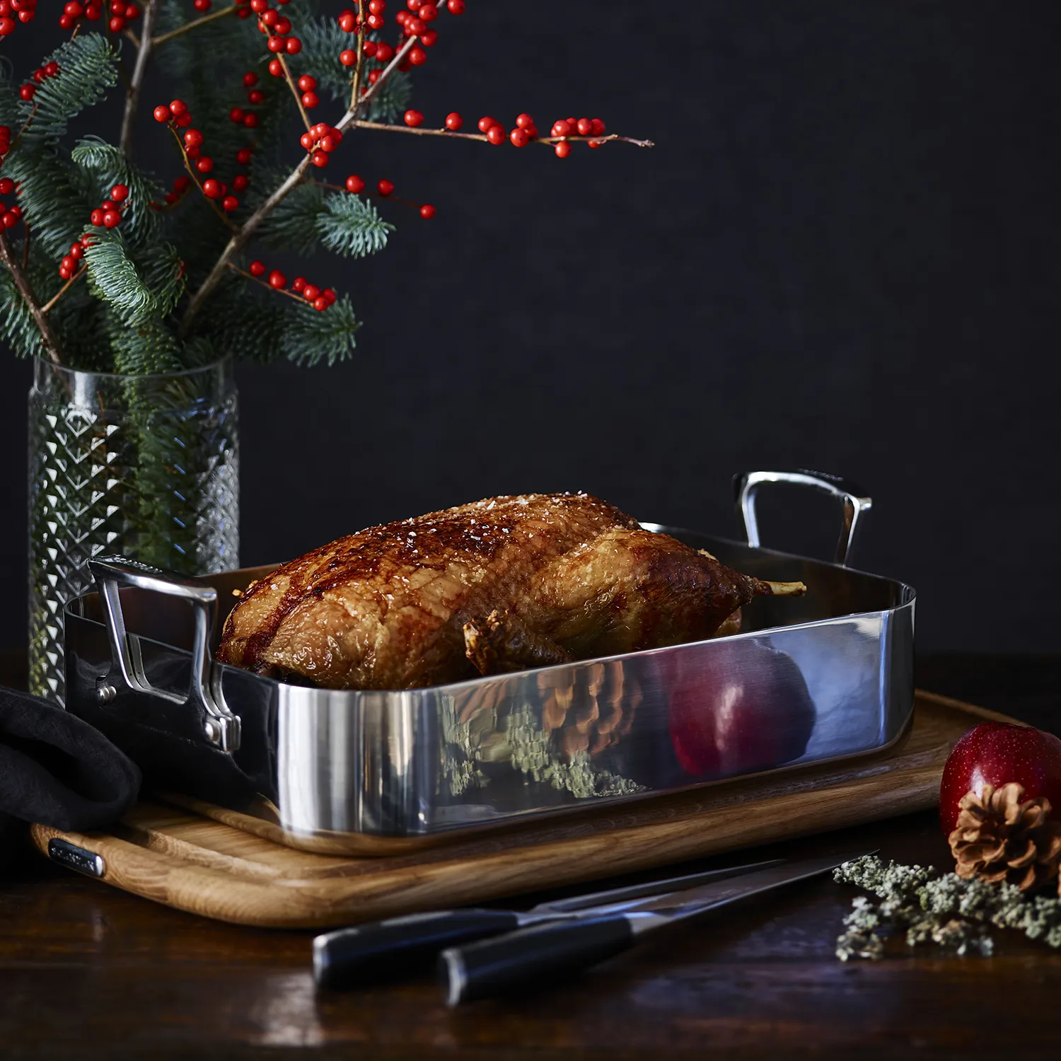 Scanpan Fusion 5 Stainless Steel Roaster, 17.25" x 9.5"