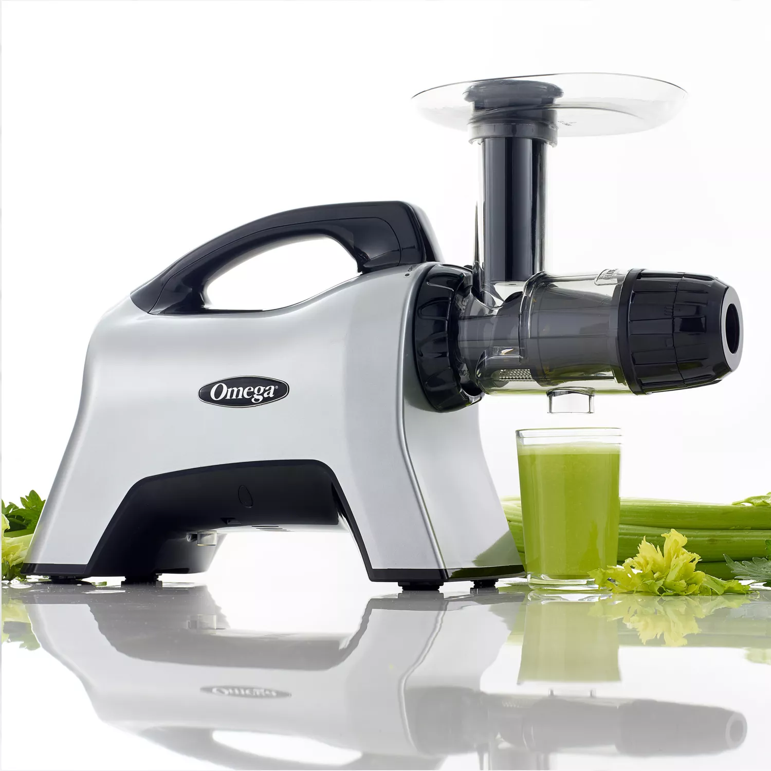 Omega Cold Press Masticating Horizontal Juicer with Nutrition System 3 Stage Augur