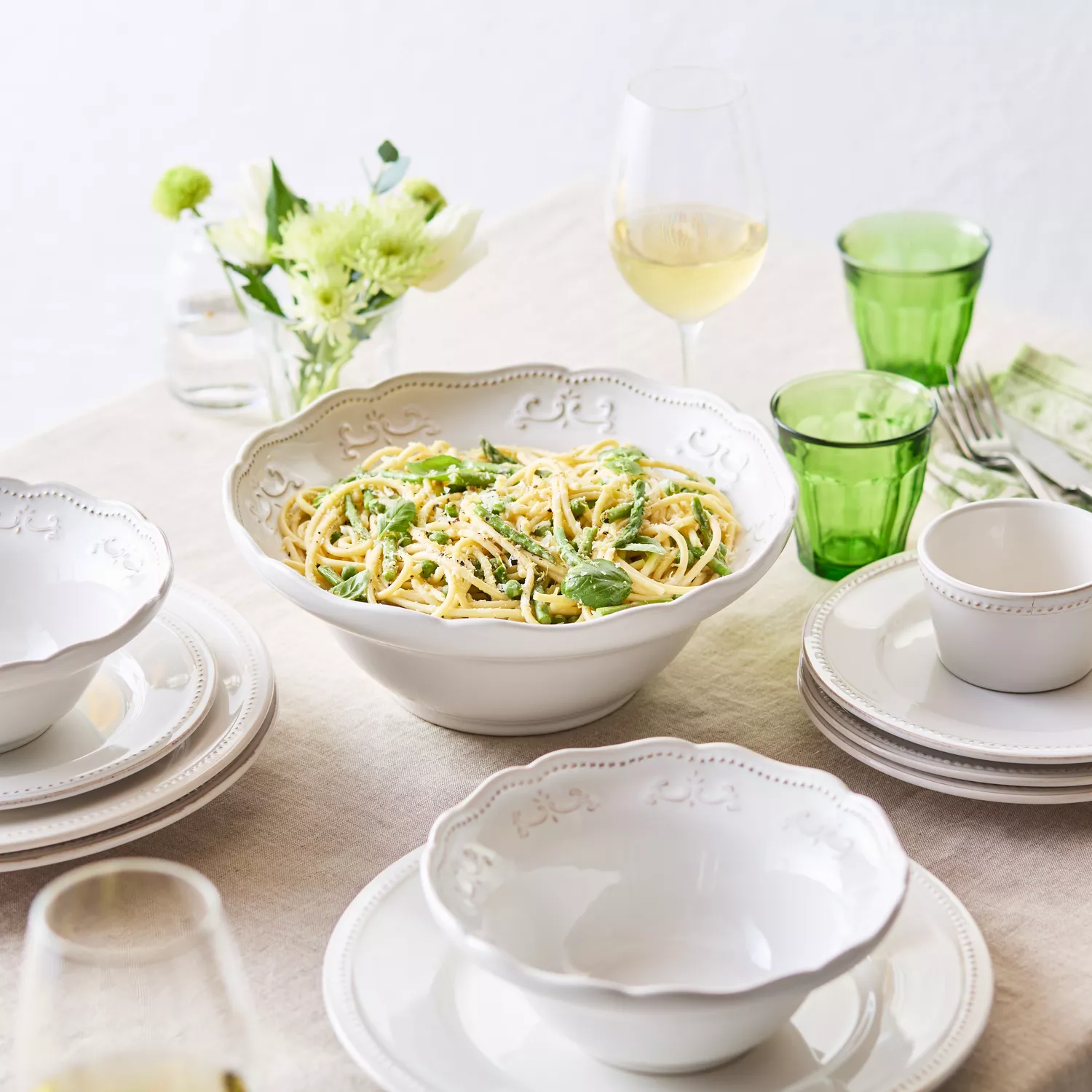 Sur La Table Pearl Scalloped Pasta Bowl