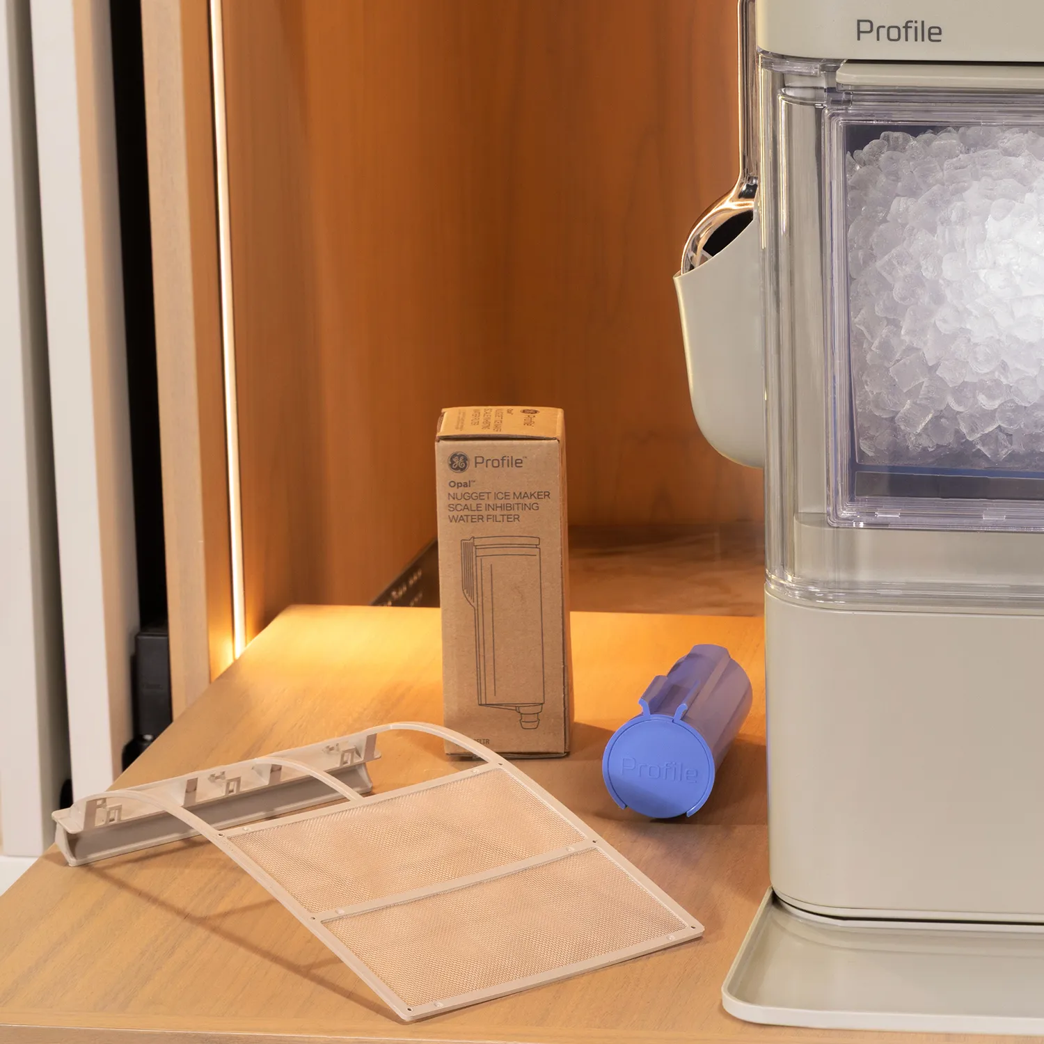 GE Profile Opal 2.0 Ultra Nugget Ice Maker with Side Tank and Scale Inhibiting Filter
