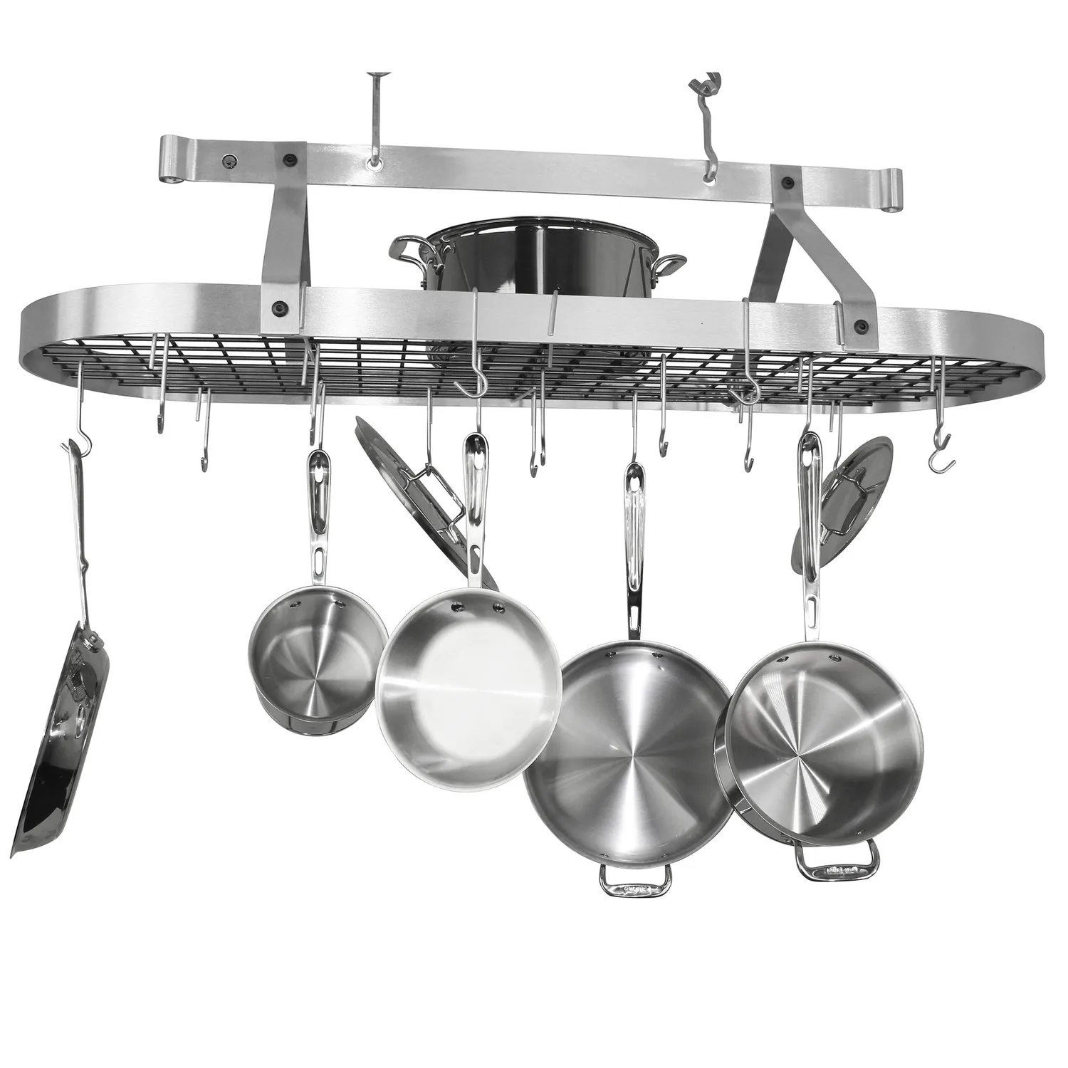 Enclume French Stainless Steel Oval Ceiling Pot Racks