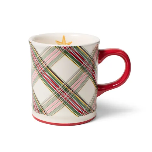 Sur la table White Plaid Mug