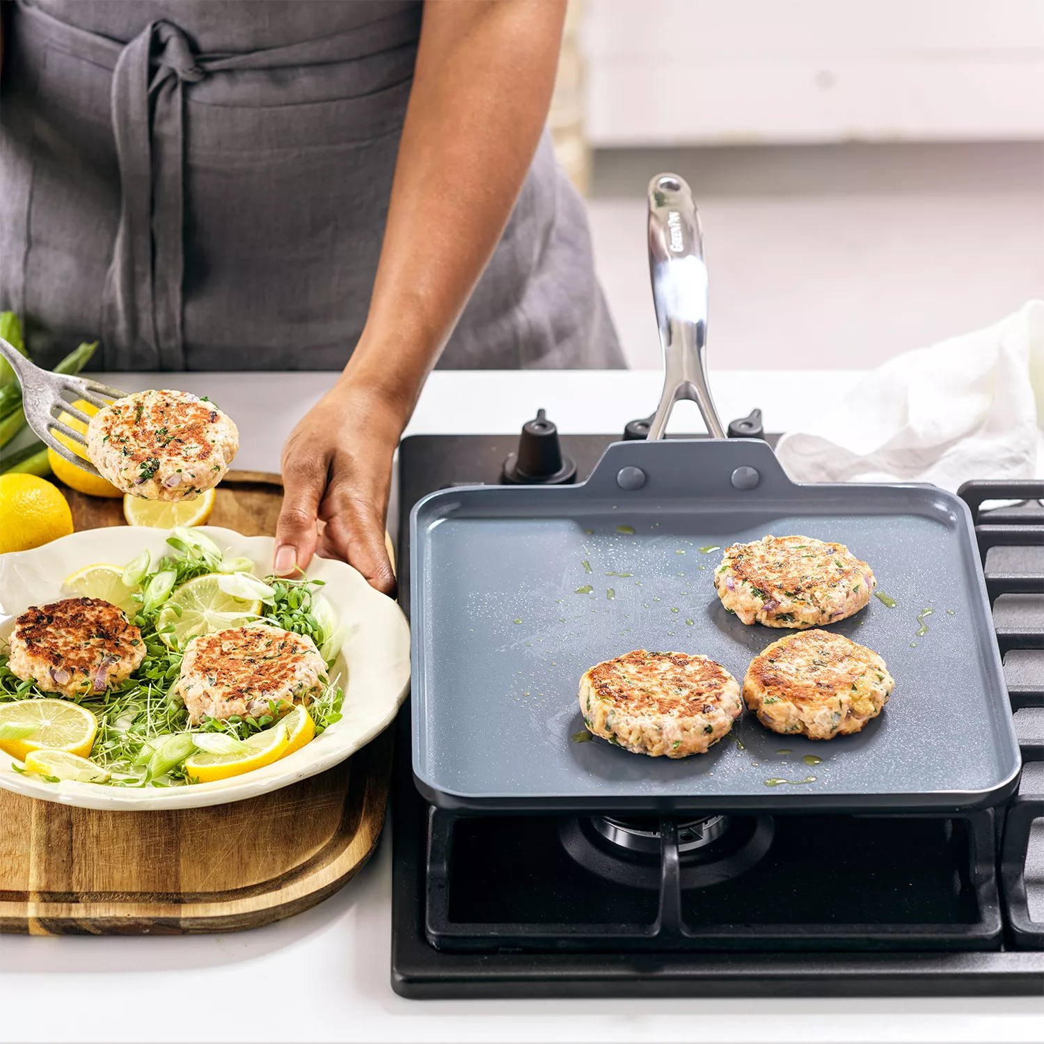 GreenPan Valencia Pro Ceramic Nonstick Square Griddle, 11"