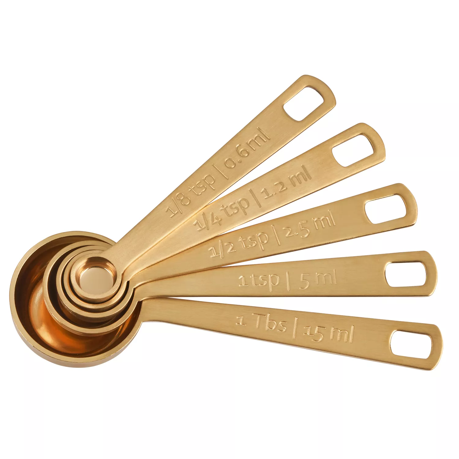 Le Creuset Goldtone Measuring Spoons, Set of 5