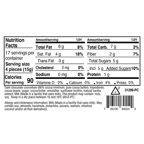 Valrhona &#x2122; Caraïbe Dark Baking Chocolate, 66% Cacao