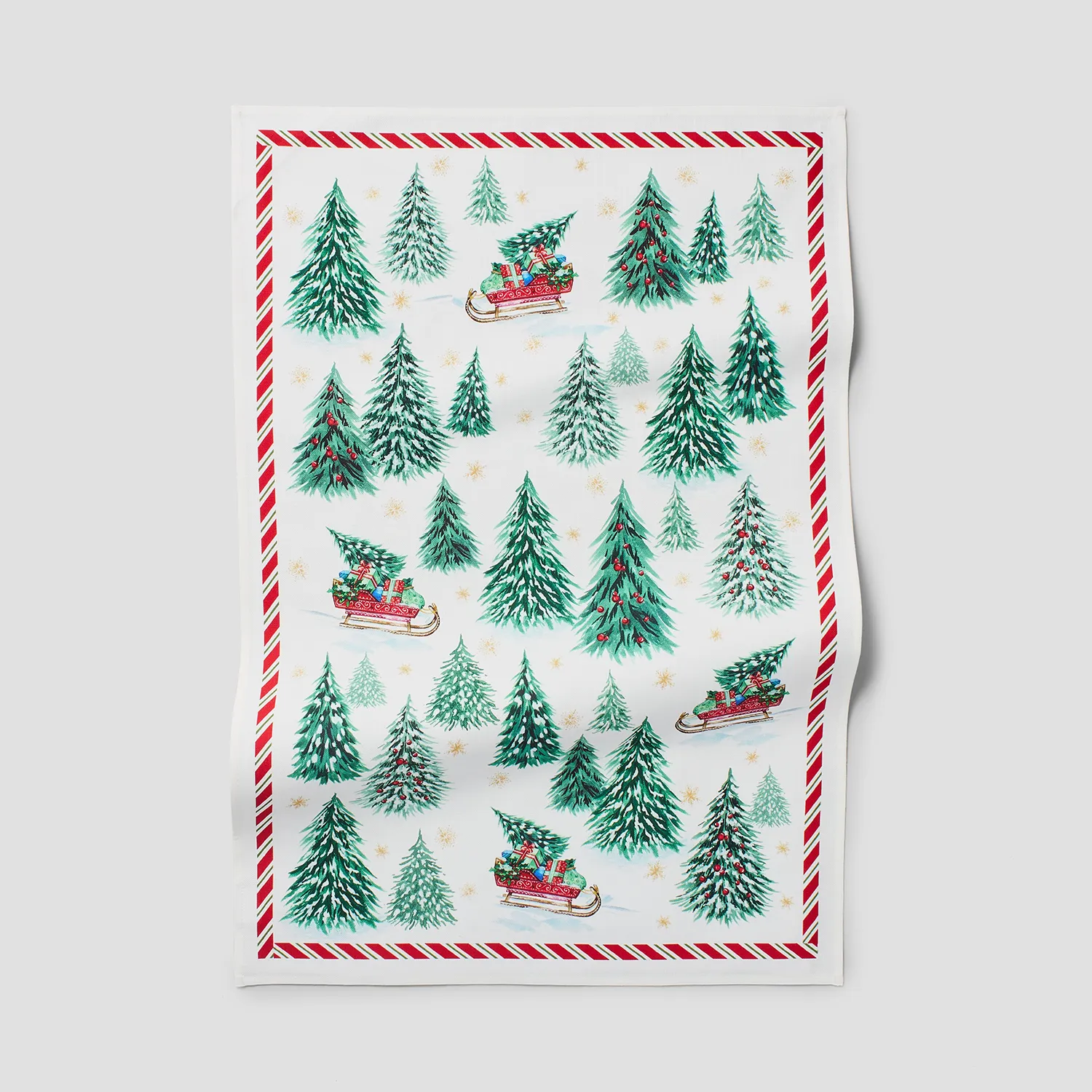 Sur La Table Christmas Sleighs Kitchen Towel