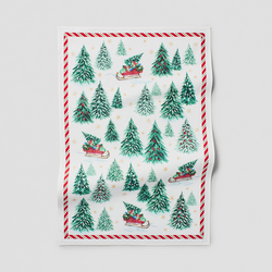 Sur La Table Christmas Sleighs Kitchen Towel