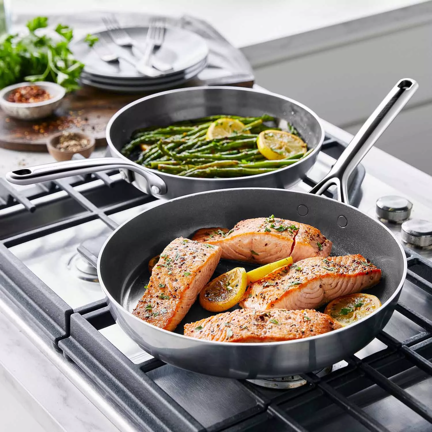 GreenPan Design Series 10 and 12 Skillet Set with Lids