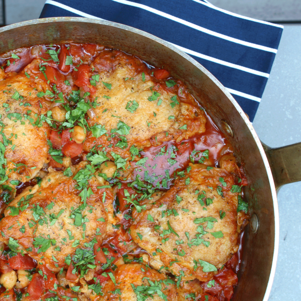 Moroccan Chicken with Chickpeas and Tomato