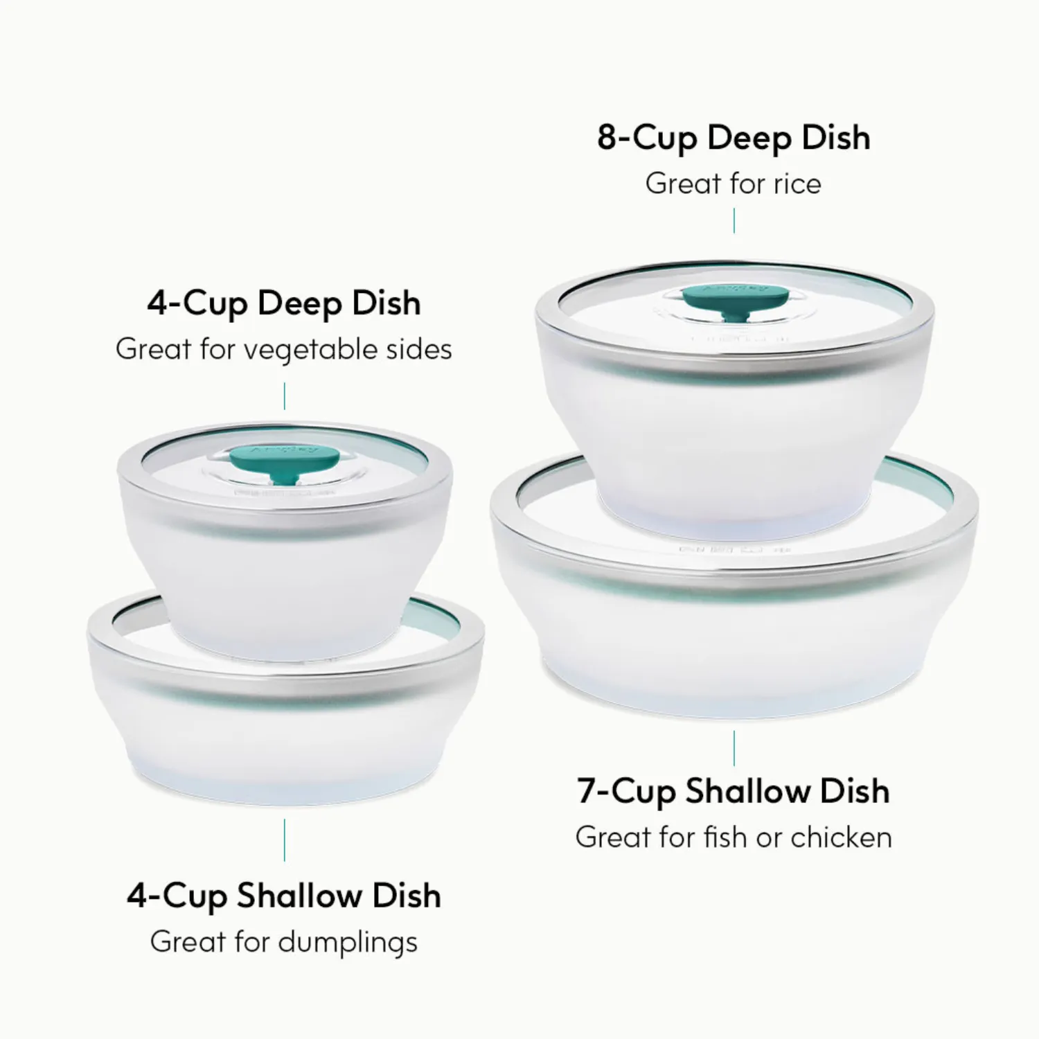 Anyday Microwave 8-Piece Round Glass Dish Set