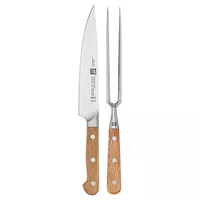 Zwilling Pro Holm Oak Carving Knife & Fork Set