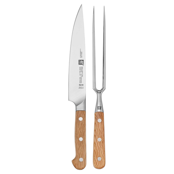 Zwilling Pro Holm Oak Carving Knife & Fork Set