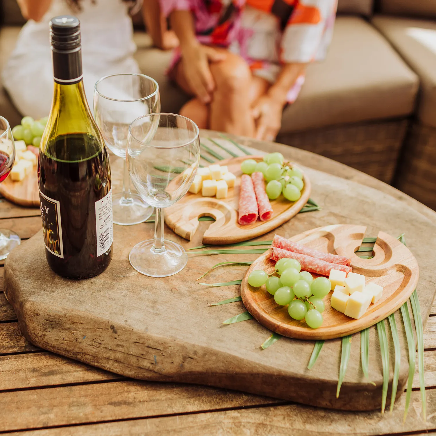 Picnic Time Wine Appetizer Plate, Set of 4