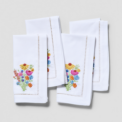 Sur La Table Wildflower Embroidered Napkins, Set of 4