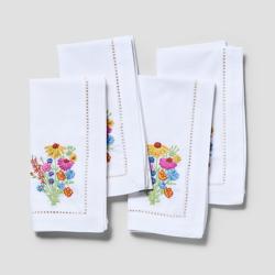 Sur La Table Wildflower Embroidered Napkins, Set of 4