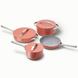 Caraway Ceramic Nonstick 7-Piece Cookware Set with Bonus Storage Cookware