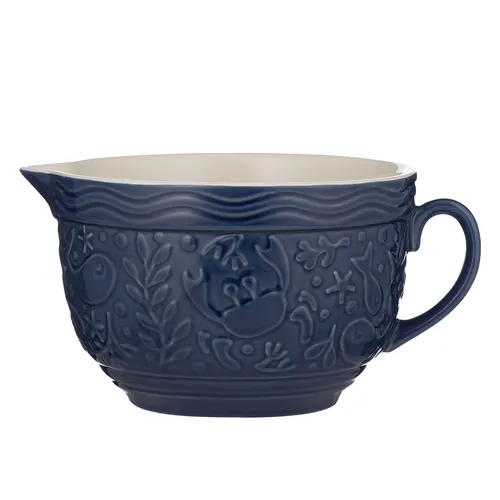 thumbnail image 2 of Mason Cash Nautical Batter Bowl – 2 Qt Blue Earthenware Mixing Bowl 2 of 2