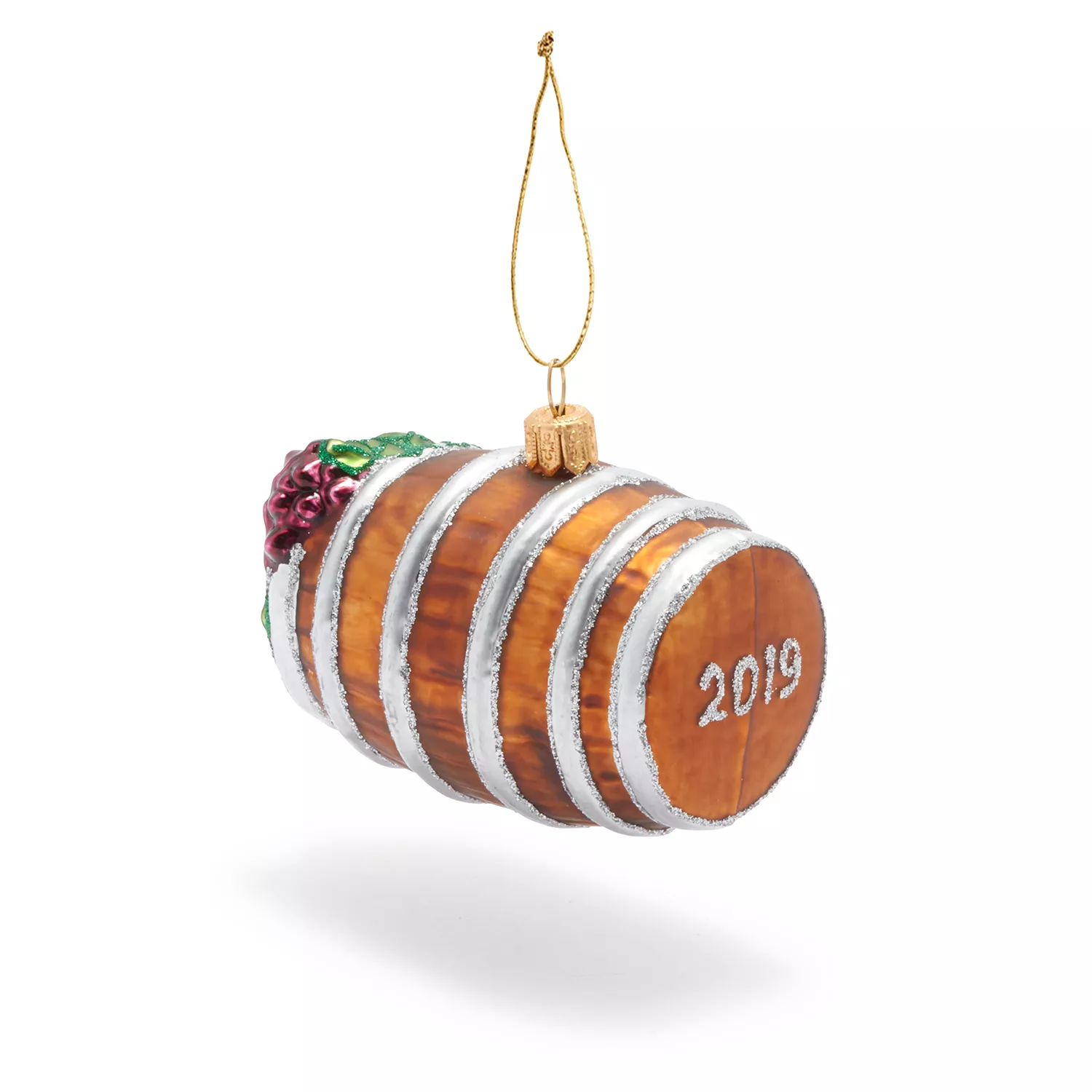Sur La Table 2020 Wine Barrel Glass Ornament