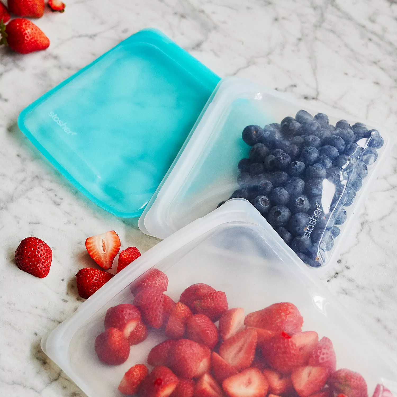 Stasher Reusable Storage Bags, Set of 3